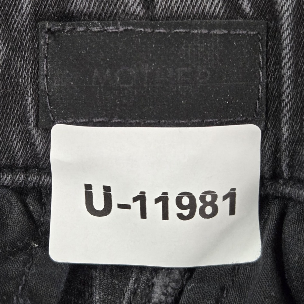 MOTHER Women Jeans 27 Denim Quickie Looker Ankle Fray Devil In The Making Goth - Picture 2 of 12